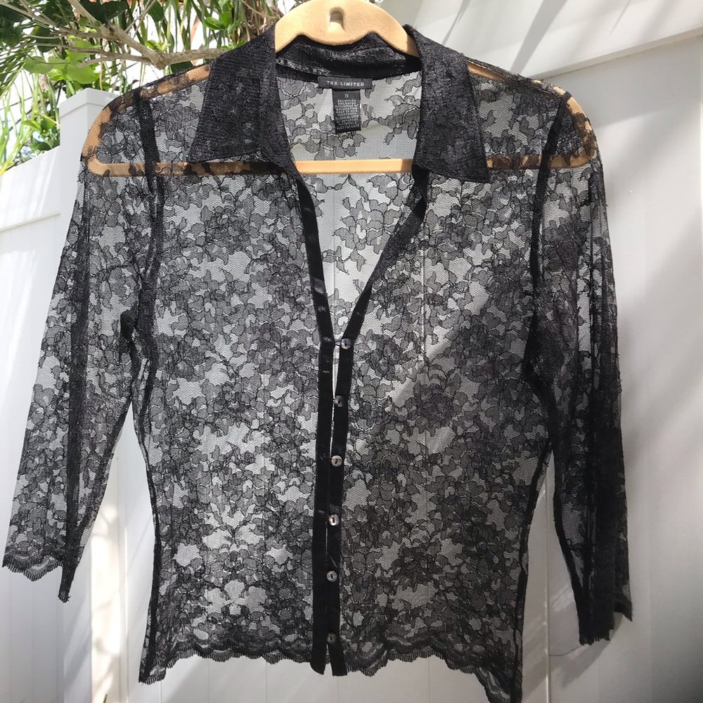 Lace Kimono Style Blouse by The Limited